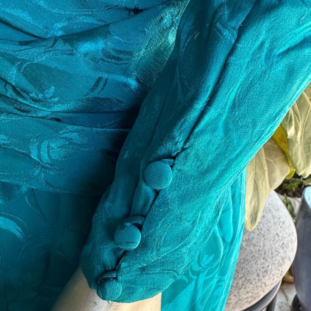 Vintage 1980’s Jade Sequin Silk Dress-6 Stunner! - Picture 7 of 7